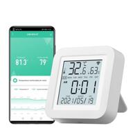 🌡️ smart wifi temperature and humidity sensor indoor hygrometer thermometer with lcd display monitor - compatible with alexa and google assistant logo