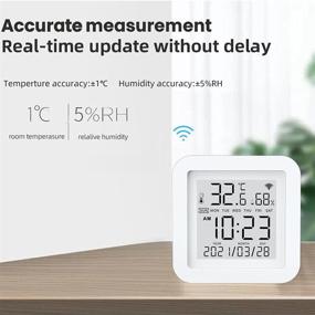 img 3 attached to 🌡️ Smart WiFi Temperature and Humidity Sensor Indoor Hygrometer Thermometer with LCD Display Monitor - Compatible with Alexa and Google Assistant