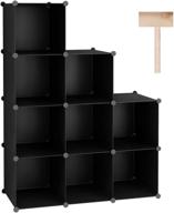 c&ahome cube storage: 9-cube bookshelf, closet cabinet organizer, diy stackable bookcase - ideal for home, office, kids room logo