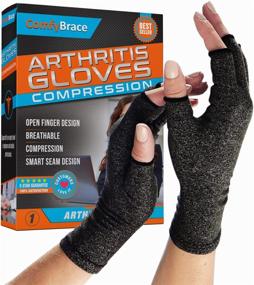 img 4 attached to 🧤 Comfy Brace Medium Arthritis Hand Compression Gloves - Alleviate Rheumatoid Pains, Ease Muscle Tension with Fingerless Design, Breathable Fabric & Moisture Wicking Technology