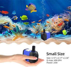 img 2 attached to 🌊 High-Lift Ultra Quiet Submersible Water Pump, Ohuhu 25W, 400GPH, Detachable Design, 1500L/H, 6.9ft Lift, 5.9ft Cord, 3 Nozzles for Aquarium, Fish Tank, Pond, Fountain, Statuary, Hydroponics