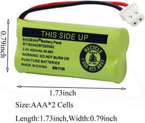 img 3 attached to Upgraded BAOBIAN BT183342/BT283342 2.4V 400mAh Ni-MH BT166342/BT266342 BT162342/BT262342 Cordless Phone Battery CS6709 CS6609 CS6509 CS6409 EL52100 EL50003 (2 Pack)