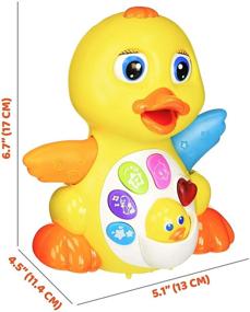 img 1 attached to 🦆 Stone and Clark Dancing Duck with Lights and Music – Educational Toddler Toys for Learning & Crawling – Musical and Light Up Toys for 1-Year-Old Boys & Girls