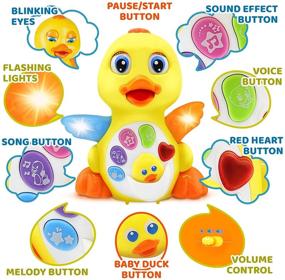 img 2 attached to 🦆 Stone and Clark Dancing Duck with Lights and Music – Educational Toddler Toys for Learning & Crawling – Musical and Light Up Toys for 1-Year-Old Boys & Girls