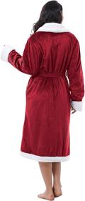 img 1 attached to Womens Sherpa Bathrobe Fleece Collar