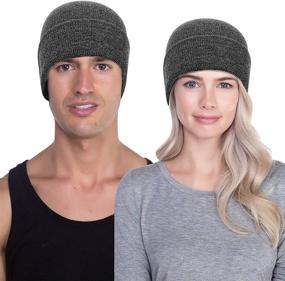 img 3 attached to LCZTN Winter Ski Beanie Hat 4-Pack for Men & Women | Warm Fisherman Cuffed Knit Cap Unisex