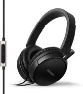 🎧 edifier p841 noise isolating over-ear headphones with microphone and volume controls - comfortable & stylish black design logo