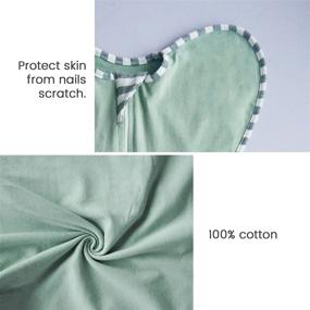 img 2 attached to 🏻 Zigjoy Baby Wearable Blanket: 100% Cotton Sleep Bag with 2-Way Zipper for 3-6 Months Baby - Mint Green, Soft Lightweight Swaddle Transition