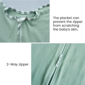 img 1 attached to 🏻 Zigjoy Baby Wearable Blanket: 100% Cotton Sleep Bag with 2-Way Zipper for 3-6 Months Baby - Mint Green, Soft Lightweight Swaddle Transition