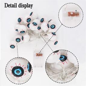 img 1 attached to 👀 Spooky Halloween Eyeball String Lights - 20 LED Battery Operated Green Lights for Indoor/Outdoor Decoration