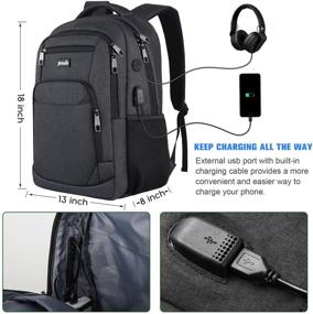 img 3 attached to 🎒 Versatile 15.6 inch Laptop Backpack with USB Charging: Ideal for Men, Women, Teens - Perfect for School, Business, College, and Travel!