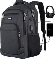 🎒 versatile 15.6 inch laptop backpack with usb charging: ideal for men, women, teens - perfect for school, business, college, and travel! logo