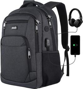 img 4 attached to 🎒 Versatile 15.6 inch Laptop Backpack with USB Charging: Ideal for Men, Women, Teens - Perfect for School, Business, College, and Travel!