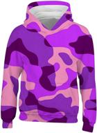 👧 popular kids' camouflage hooded youth sweatshirt: comfy camo pullover hoodie clothes with pocket for boys and girls logo