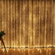 300 led twinkle star window curtain string lights - warm white christmas wedding party home garden bedroom outdoor indoor wall decorations логотип