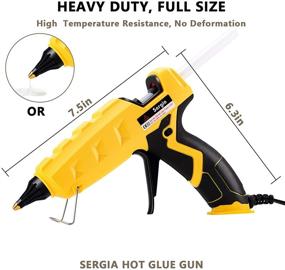 img 3 attached to Sergia Full Size Hot Glue Gun Kit with Glue Sticks, High Temp, 100W for DIY Arts & Crafts, Home/School Projects, Sealing & Quick Repairs - New Upgraded Version