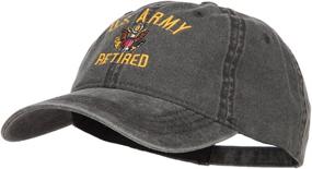 img 3 attached to US Army Retired Military Embroidered Washed Cap by e4Hats.com