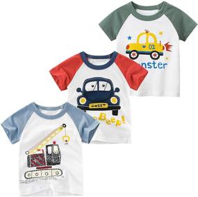 img 4 attached to JUNOAI Dinosaur Crewneck T Shirts - Boys' Toddler Clothing