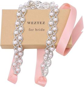 img 2 attached to 💎 Crystal Rhinestone Handmade Sash Belts - WEZTEZ Women's Wedding Bridal Bridesmaid Accessories