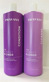 img 2 attached to 🔮 Pristine Pravana Perfect Blonde Purple Toning Shampoo & Conditioner Liter Set with Convenient Pumps: Achieve Blonde Perfection