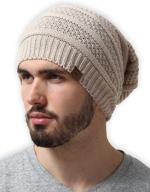 🧣 unisex winter slouchy beanie knit hats - extra large long slouch beanie cap - cozy & warm winter toboggan caps логотип