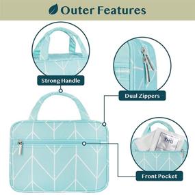 img 2 attached to 🌈 PAVILIA Hanging Travel Toiletry Bag for Women - Cosmetics Makeup Organizer Kit, Dopp Kit Hygiene Bag for Shaving Shower - Teal Chevron