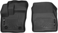 🚐 husky liners 18321 - weatherbeater front floor mats for 2014-2019 ford transit connect (black) logo