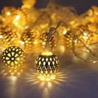 🌟 16ft led battery powered moroccan lights string with timer - indoor string lights with 40 golden decorative globes for indoor and outdoor - bright warm light logo