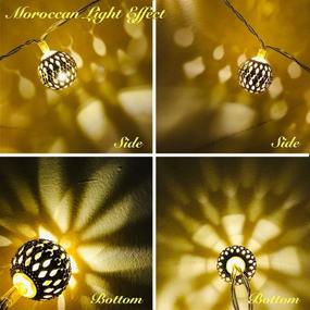 img 3 attached to 🌟 16ft LED Battery Powered Moroccan Lights String with Timer - Indoor String Lights with 40 Golden Decorative Globes for Indoor and Outdoor - Bright Warm Light