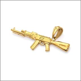 img 3 attached to 🔫 Heavstjer Hip Hop Stainless Steel AK-47 Gun Pendant Necklace: 22inches Link Chain - A Stylish and Edgy Accessory!