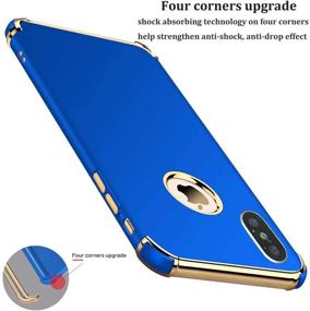 img 3 attached to 📱 Tverghvad iPhone Xs Case - Ultra Thin, Flexible, and Elegant 3-in-1 Shockproof Phone Case in Blue - Compatible with iPhone Xs (5.8 inch)