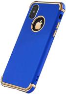 📱 tverghvad iphone xs case - ultra thin, flexible, and elegant 3-in-1 shockproof phone case in blue - compatible with iphone xs (5.8 inch) logo