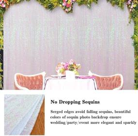 img 2 attached to AMZLOKAE Sequin Curtains 2 Panels 2FTx8FT Iridescent White Sequin Backdrop Curtain Sequin Window Curtains Photography Backdrop Glitter Backdrop For Birthday Fabric Backdrop Transparent White