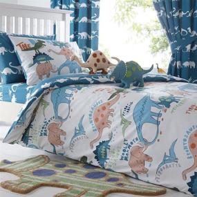 img 4 attached to 🦖 Merryfeel Kids Dinosaur Duvet Cover Set - 100% Cotton Dinosaur Print Bedding for Full-sized Beds