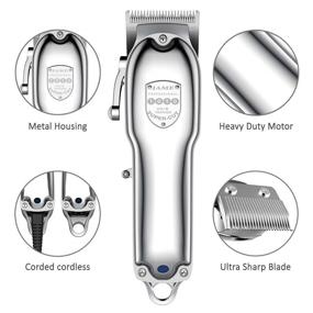 img 3 attached to Ultimate Cordless Hair Trimmer: Ciwellu Professional Clippers for Men with All Metal Housing - Heavy-Duty Motor, Rechargeable Grooming Kit for Home Barber Salon - 2600mAh