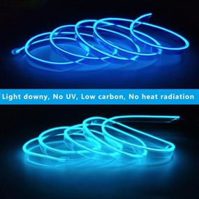 img 2 attached to 🔵 Top-Notch Automotive Car Interior Decoration: M.best Neon Light El Wire with 6mm Sewing Edge - Super Bright 5M/15FT Blue