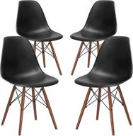 edgemod em 105 wal blk x4 eames style walnut logo