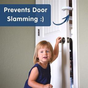 img 2 attached to Wittle Finger Pinch Guard - 2pk. Child Proofing Doors with Soft Foam Door Stopper for Enhanced Safety. Effective Prevention of Finger Pinch Injuries, Door Slamming, and Avoiding Lock-In Situations for Babies, Pets, and Children.