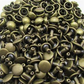 img 1 attached to 🔒 Amanteao Bronze Double Cap Rivets Mushroom Cap 5mm and Post 5mm - Pack of 200 Sets: Durable and Versatile Fasteners for Leathercraft and DIY Projects