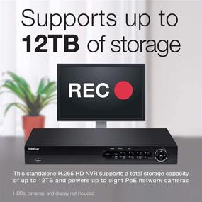 img 1 attached to 🎥 TRENDnet 8-Channel H.264/H.265 PoE+ NVR, 1080p HD, up to 12TB storage (HDDs not included), Supports 4K Camera Channel, 8 PoE+ ports, 80W PoE Power Budget, Rackmount, TV-NVR408 , Black