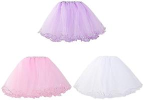 img 4 attached to 👗 kilofly 3pc Girls Ruffled Scallop Edge Ballet Tutu Princess Party Tulle Skirts - Add a Touch of Elegance and Fun to Your Little Girl's Wardrobe!