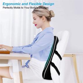 img 1 attached to 🪑 Memory Foam Lumbar Support Pillow for Car, Office Chair, Car Seat, Computer Chair, Recliner - Ergonomic Back Cushion for Pain Relief, Black