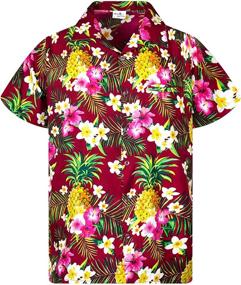 img 4 attached to Kameha Hawaiian Shortsleeve Pineapple Leaves Boys' Clothing ~ Tops, Tees & Shirts