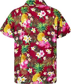 img 3 attached to Kameha Hawaiian Shortsleeve Pineapple Leaves Boys' Clothing ~ Tops, Tees & Shirts