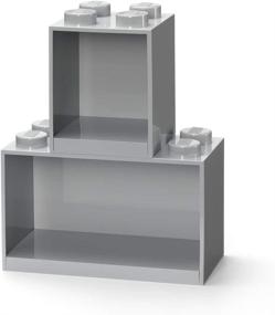 img 4 attached to 🧱 Room Copenhagen Lego Brick Shelf Set - Grey, Includes 4 Stud and 8 Stud Brick Box Shelves