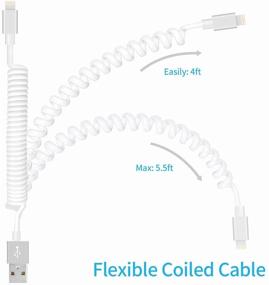 img 2 attached to Быстрая зарядка автомобильного адаптера COYZA для iPhone 13/12/11/Pro Max/Pro/Mini/X/XS/XS MAX/XR/SE 2020/8 Plus/8/7 Plus/7/6s/6/5/SE - 3,1A с двумя портами USB и спиральным кабелем для зарядки.