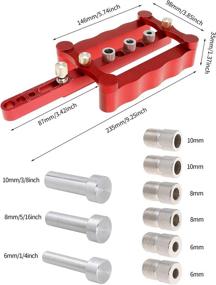 img 3 attached to 🔨 Woodworking Dowelling Jig for 1/4”, 5/16”, 3/8” Dowel Hole Drilling Guide - Self Centering, Positioner Locator for Wavy Woodworking Joinery (6/8/10mm)