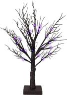 🕷️ enhance your halloween decor with funpeny lighted black birch tree: battery operated, spider web, luminous spider - purple logo