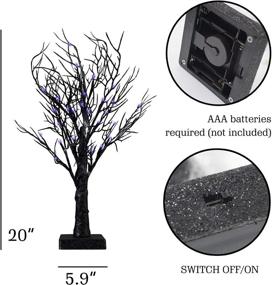 img 3 attached to 🕷️ Enhance Your Halloween Decor with FUNPENY Lighted Black Birch Tree: Battery Operated, Spider Web, Luminous Spider - Purple