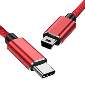 img 4 attached to 🔴 3-Feet Mini USB to Type C Cable, Ancable USB Type C to Mini 5-Pin Charging Cord - Red, Supports Sync Data for Digital Camera, MP3 Player, GPS Receiver, and More Mini B Devices